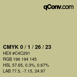 Color code: CMYK 0 / 1 / 26 / 23 | qconv.com