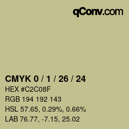 Color code: CMYK 0 / 1 / 26 / 24 | qconv.com