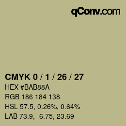 颜色代码: CMYK 0 / 1 / 26 / 27 | qconv.com