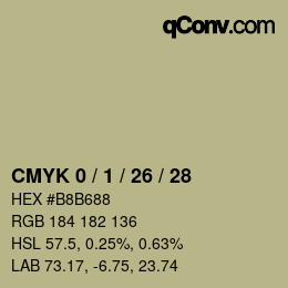 カラーコード: CMYK 0 / 1 / 26 / 28 | qconv.com