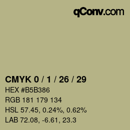 颜色代码: CMYK 0 / 1 / 26 / 29 | qconv.com