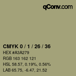 カラーコード: CMYK 0 / 1 / 26 / 36 | qconv.com