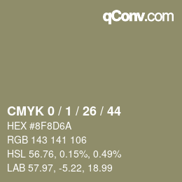 カラーコード: CMYK 0 / 1 / 26 / 44 | qconv.com