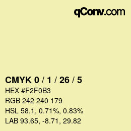 Color code: CMYK 0 / 1 / 26 / 5 | qconv.com