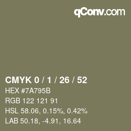 颜色代码: CMYK 0 / 1 / 26 / 52 | qconv.com
