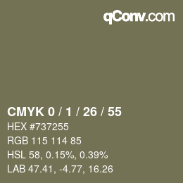 Color code: CMYK 0 / 1 / 26 / 55 | qconv.com