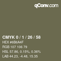 カラーコード: CMYK 0 / 1 / 26 / 58 | qconv.com