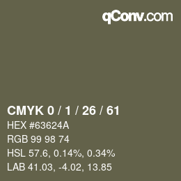 カラーコード: CMYK 0 / 1 / 26 / 61 | qconv.com