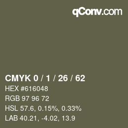 カラーコード: CMYK 0 / 1 / 26 / 62 | qconv.com