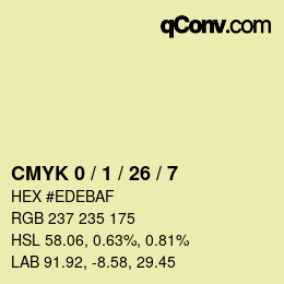 Color code: CMYK 0 / 1 / 26 / 7 | qconv.com