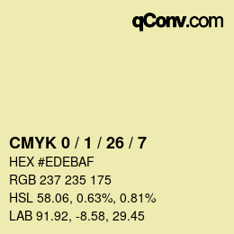 Color code: CMYK 0 / 1 / 26 / 7 | qconv.com