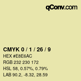 Color code: CMYK 0 / 1 / 26 / 9 | qconv.com