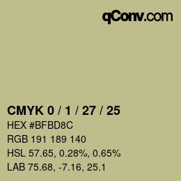 Color code: CMYK 0 / 1 / 27 / 25 | qconv.com