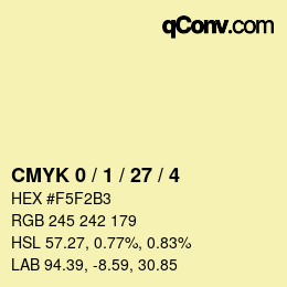 Color code: CMYK 0 / 1 / 27 / 4 | qconv.com