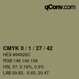 カラーコード: CMYK 0 / 1 / 27 / 42 | qconv.com