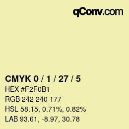 Color code: CMYK 0 / 1 / 27 / 5 | qconv.com