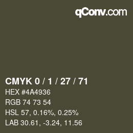 Color code: CMYK 0 / 1 / 27 / 71 | qconv.com