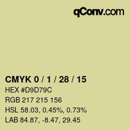 Farbcode: CMYK 0 / 1 / 28 / 15 | qconv.com