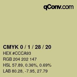 Color code: CMYK 0 / 1 / 28 / 20 | qconv.com