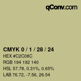 Color code: CMYK 0 / 1 / 28 / 24 | qconv.com