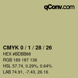 Color code: CMYK 0 / 1 / 28 / 26 | qconv.com