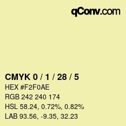 Color code: CMYK 0 / 1 / 28 / 5 | qconv.com