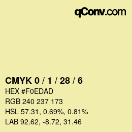 Color code: CMYK 0 / 1 / 28 / 6 | qconv.com