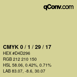 カラーコード: CMYK 0 / 1 / 29 / 17 | qconv.com