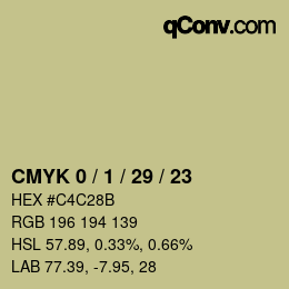 Color code: CMYK 0 / 1 / 29 / 23 | qconv.com