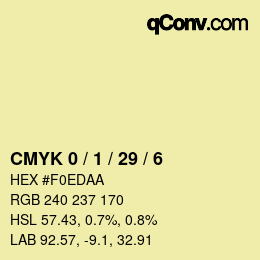 Color code: CMYK 0 / 1 / 29 / 6 | qconv.com