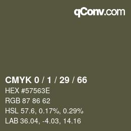 颜色代码: CMYK 0 / 1 / 29 / 66 | qconv.com