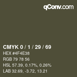 Color code: CMYK 0 / 1 / 29 / 69 | qconv.com