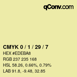 Color code: CMYK 0 / 1 / 29 / 7 | qconv.com