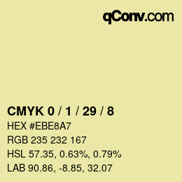 Color code: CMYK 0 / 1 / 29 / 8 | qconv.com