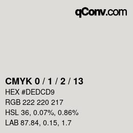 颜色代码: CMYK 0 / 1 / 2 / 13 | qconv.com