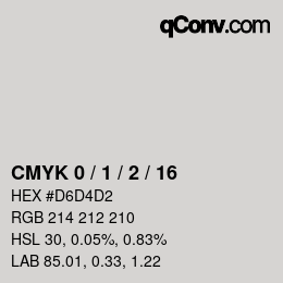 カラーコード: CMYK 0 / 1 / 2 / 16 | qconv.com