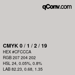 カラーコード: CMYK 0 / 1 / 2 / 19 | qconv.com