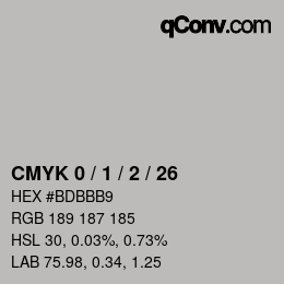 Color code: CMYK 0 / 1 / 2 / 26 | qconv.com