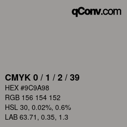 颜色代码: CMYK 0 / 1 / 2 / 39 | qconv.com