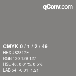 Color code: CMYK 0 / 1 / 2 / 49 | qconv.com