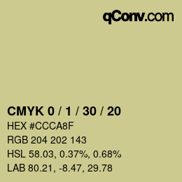 カラーコード: CMYK 0 / 1 / 30 / 20 | qconv.com