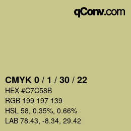 カラーコード: CMYK 0 / 1 / 30 / 22 | qconv.com