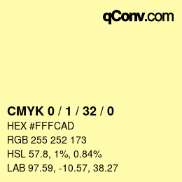 Color code: CMYK 0 / 1 / 32 / 0 | qconv.com