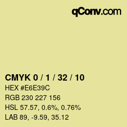 カラーコード: CMYK 0 / 1 / 32 / 10 | qconv.com