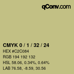 カラーコード: CMYK 0 / 1 / 32 / 24 | qconv.com