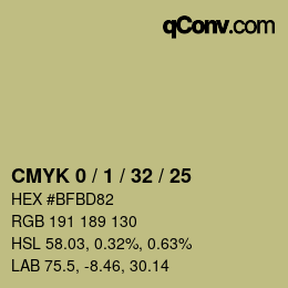 カラーコード: CMYK 0 / 1 / 32 / 25 | qconv.com