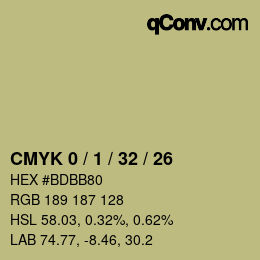 カラーコード: CMYK 0 / 1 / 32 / 26 | qconv.com