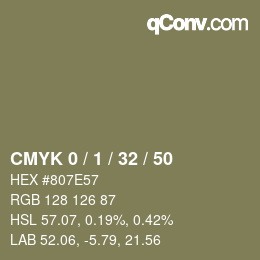 カラーコード: CMYK 0 / 1 / 32 / 50 | qconv.com