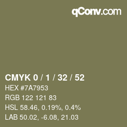 Color code: CMYK 0 / 1 / 32 / 52 | qconv.com