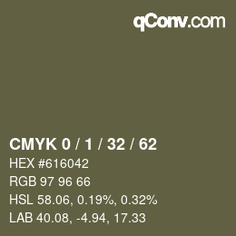 Color code: CMYK 0 / 1 / 32 / 62 | qconv.com